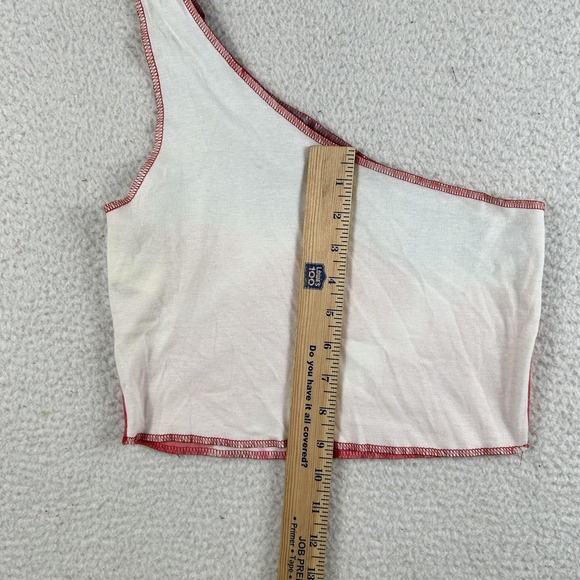 Vintage Outlaw Shirt Womens Medium Tie Dye One Shoulder Crop USA Y2K Grunge - Picture 9 of 13